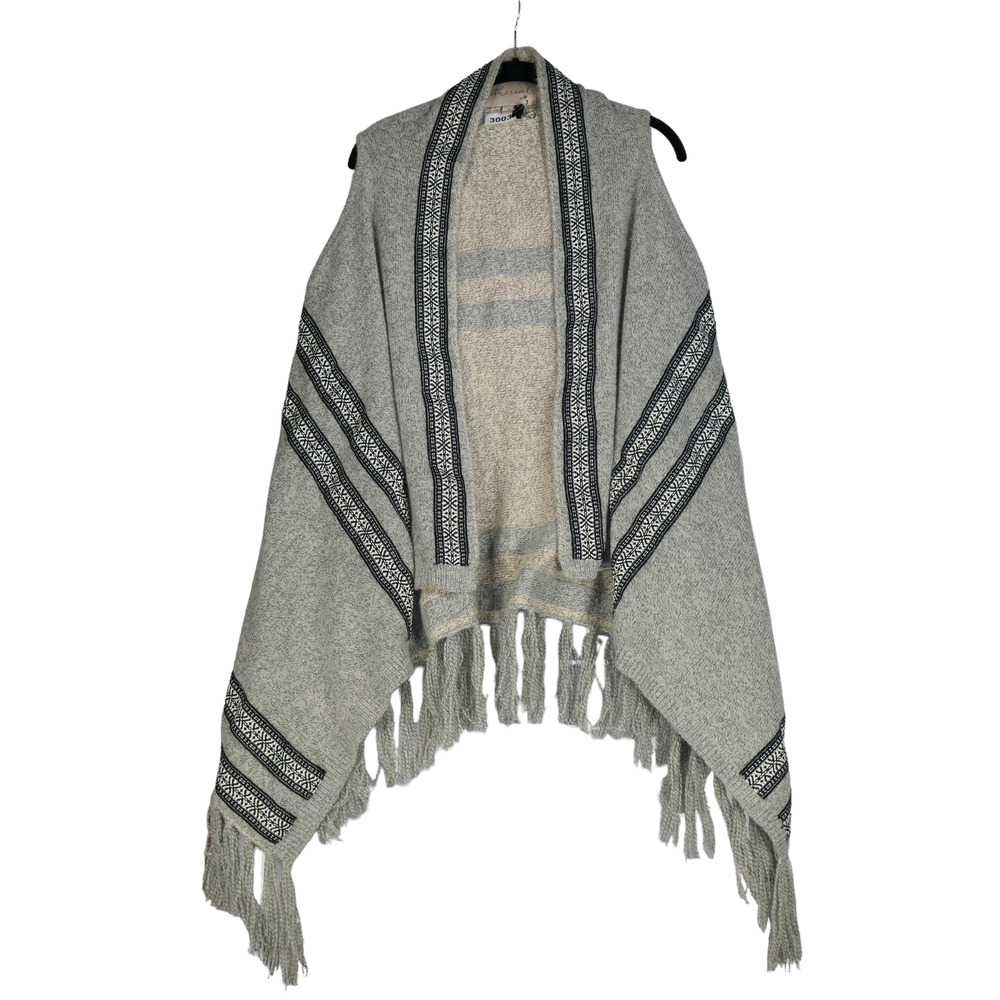 Ethereal By Paper Crane Gray Poncho Sweater Serape Size S Southwest Western